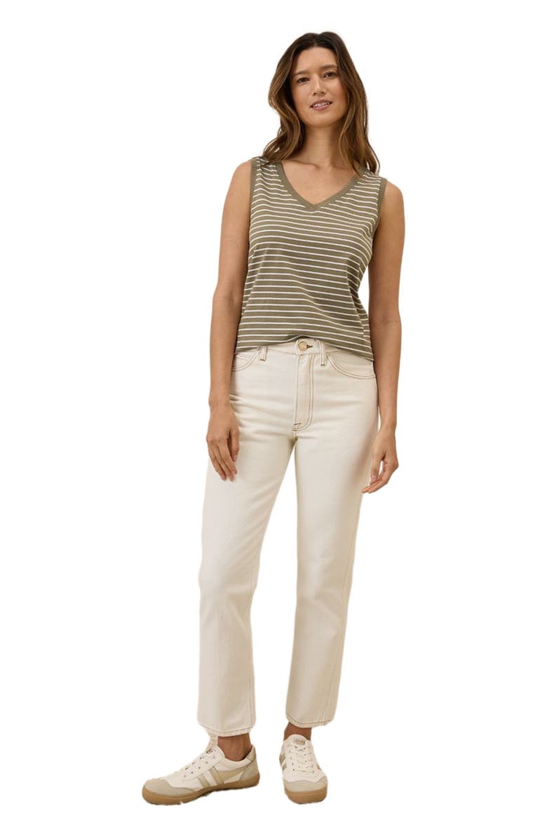 Pact Organic Cotton Softspun V-Neck Tank, Main, color, Costa Mesa Stripe