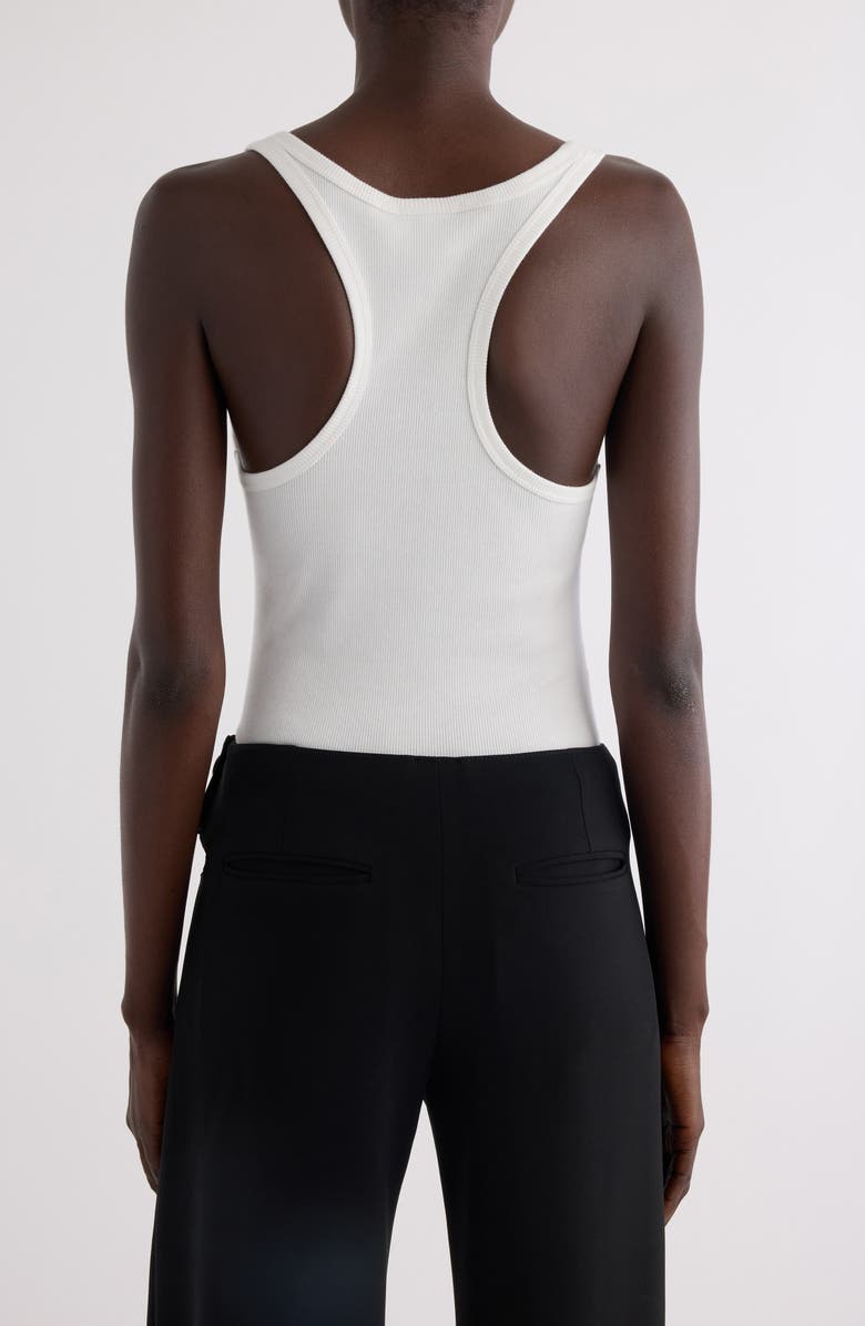 Courrèges Oblique Snaps '90s Rib Tank, Alternate, color, Heritage White