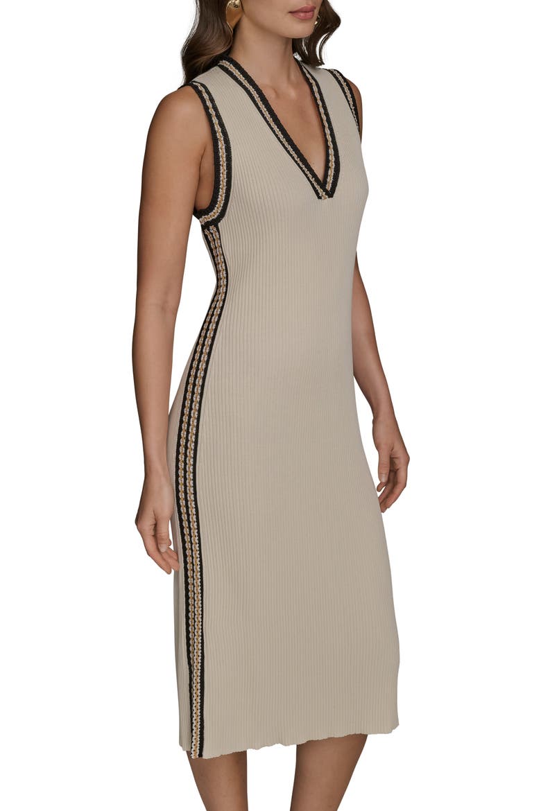 Ribbed Dress & Sweater Set, Alternate, color, CREAM/ BEACH SAND