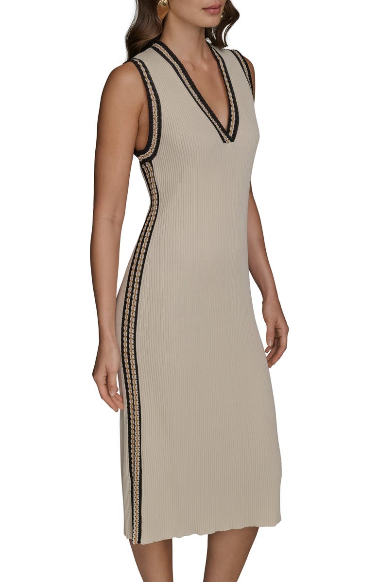 Donna Karan New York Ribbed Dress & Sweater Set, Alternate, color, Cream/ Beach Sand