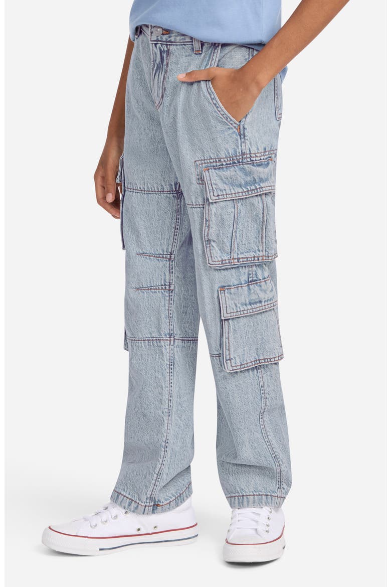 Kids' Baggy Denim Cargo Pants, Alternate, color, LCMGOAT