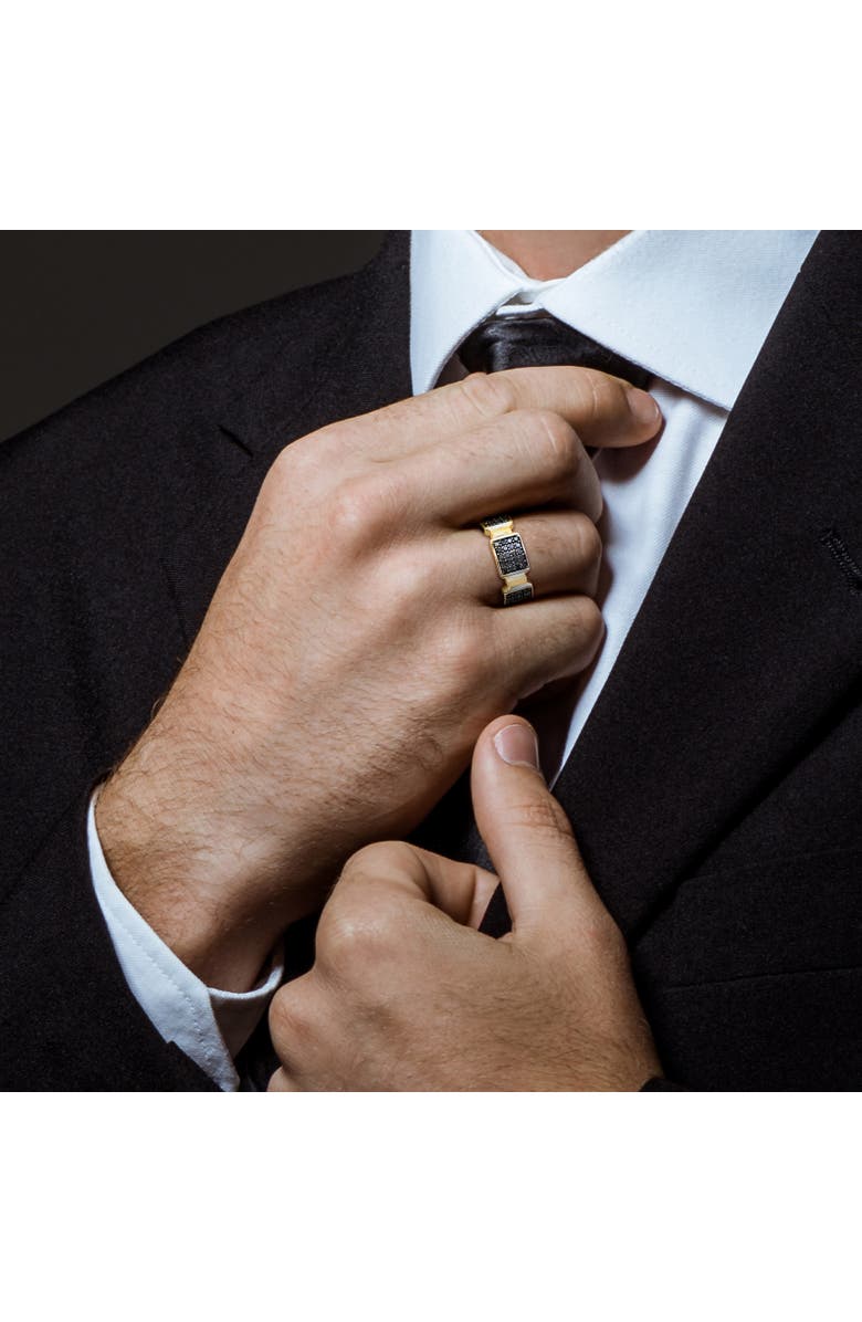 Julianna B. Men's Diamond Cluster Ring 14k Gold, Alternate, color, Black Diamond