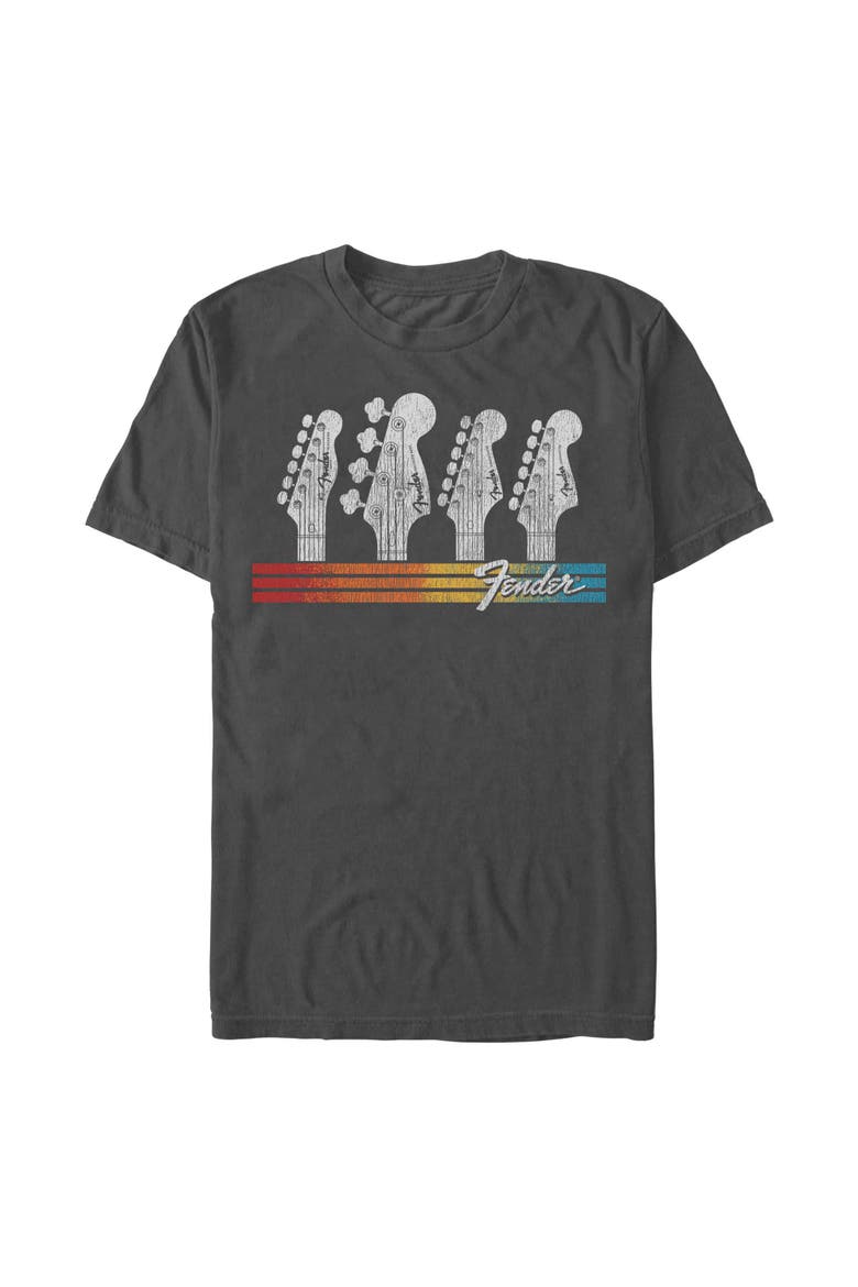 Men's Fender Guitar Headstocks  Graphic T-Shirt, Main, color, Charcoal