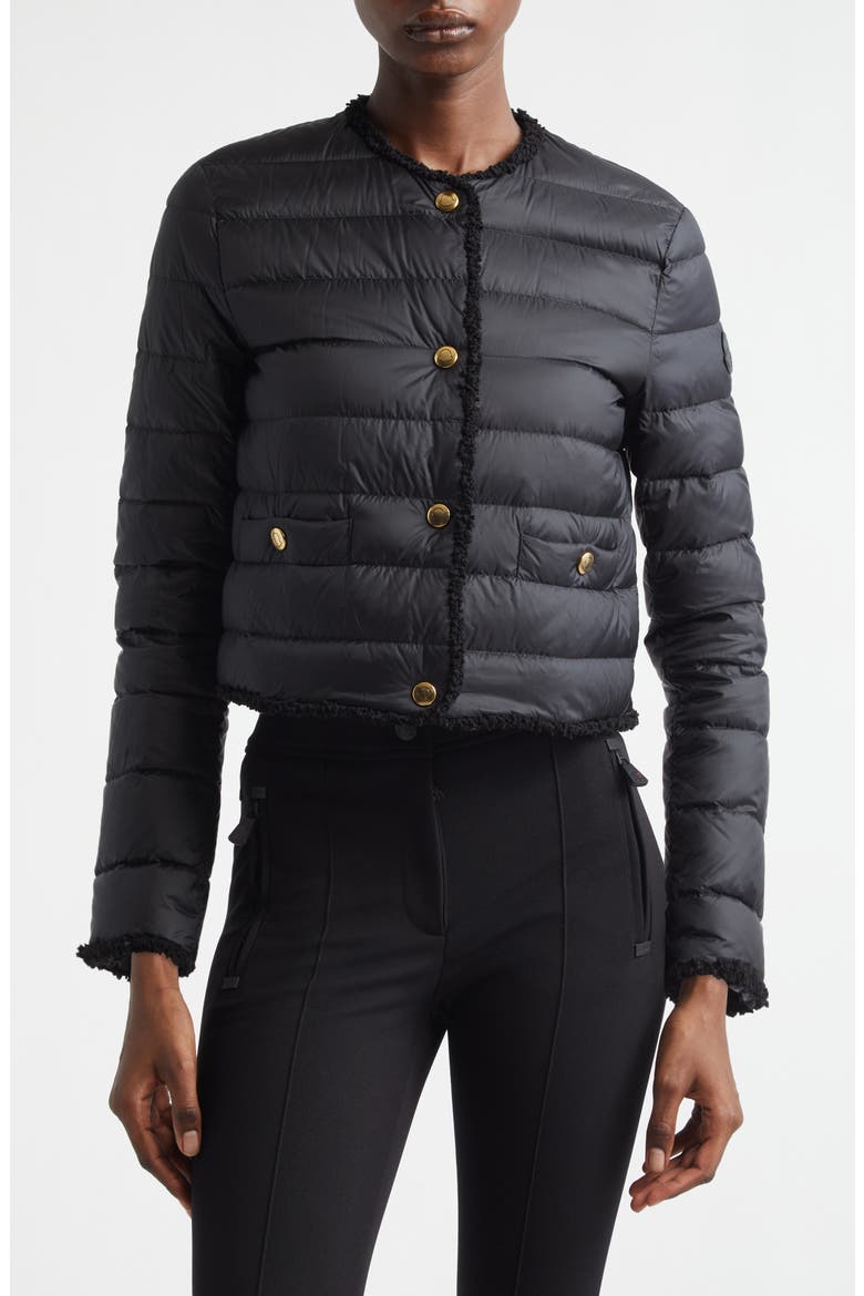 Fleurs Down Puffer Jacket, Main, color, BLACK