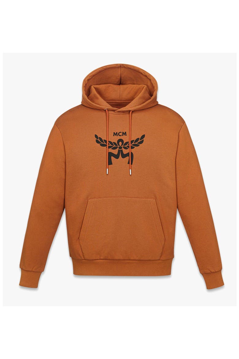 Classic Logo Hoodie in Organic Cotton, Main, color, Cognac