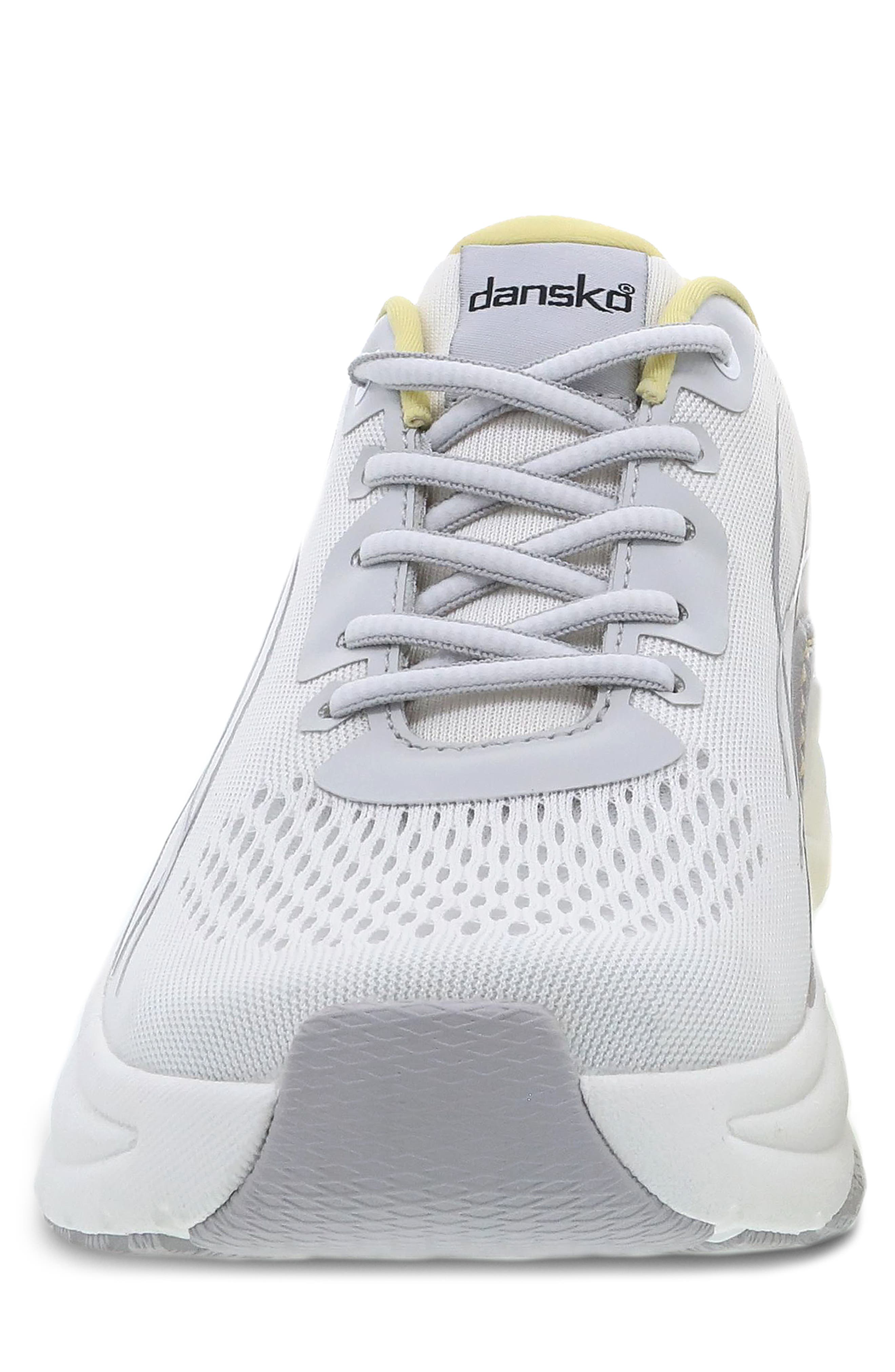 Dansko Pace Sneaker, Alternate, color, White/ Yellow Mesh