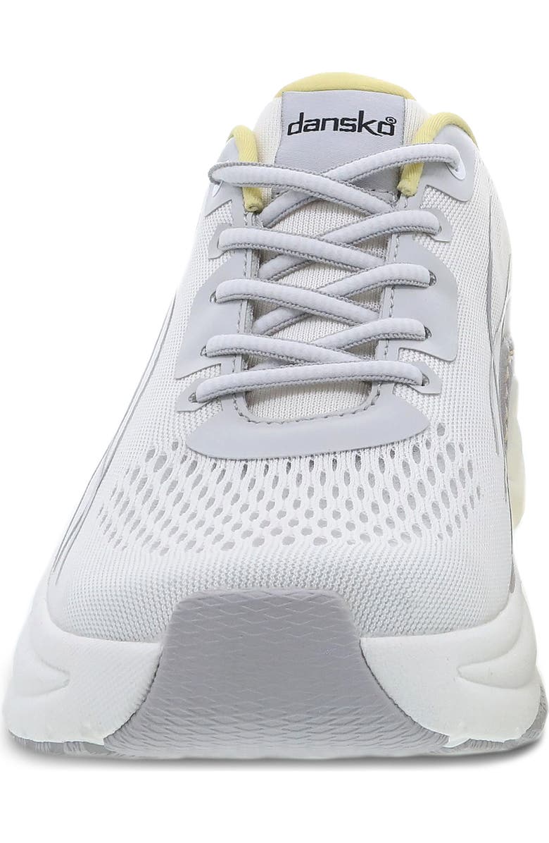 Dansko Pace Sneaker, Alternate, color, White/ Yellow Mesh