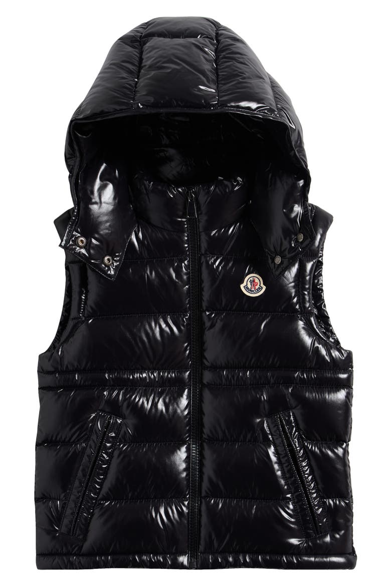 Kids' Ania Down Hooded Vest, Main, color, BLACK