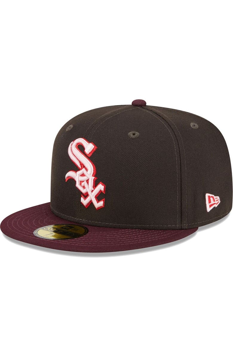New Era Men's New Era Brown/Maroon Chicago White Sox Chocolate Strawberry 59FIFTY Fitted Hat, Alternate, color,