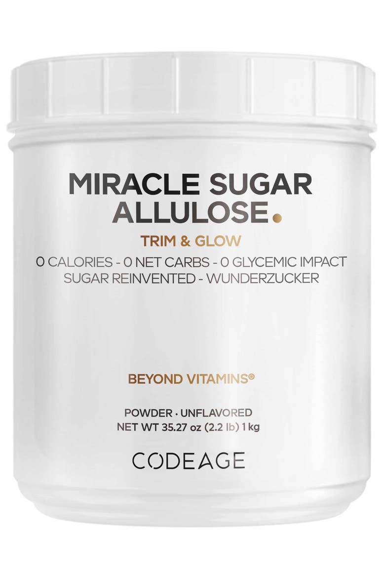 Miracle Sugar Allulose Powder, All-purpose Sweetener, Main, color, White