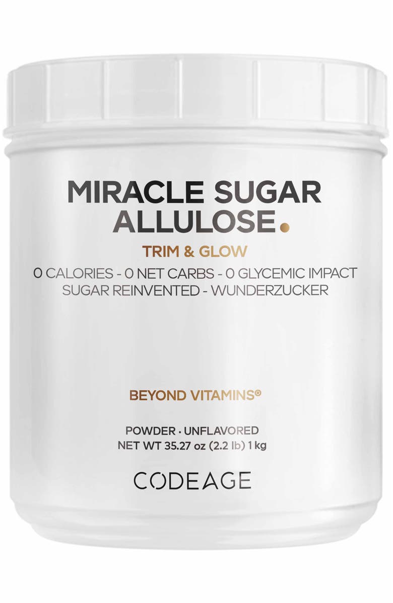 Codeage Miracle Sugar Allulose Powder, All-purpose Sweetener, Main, color, White