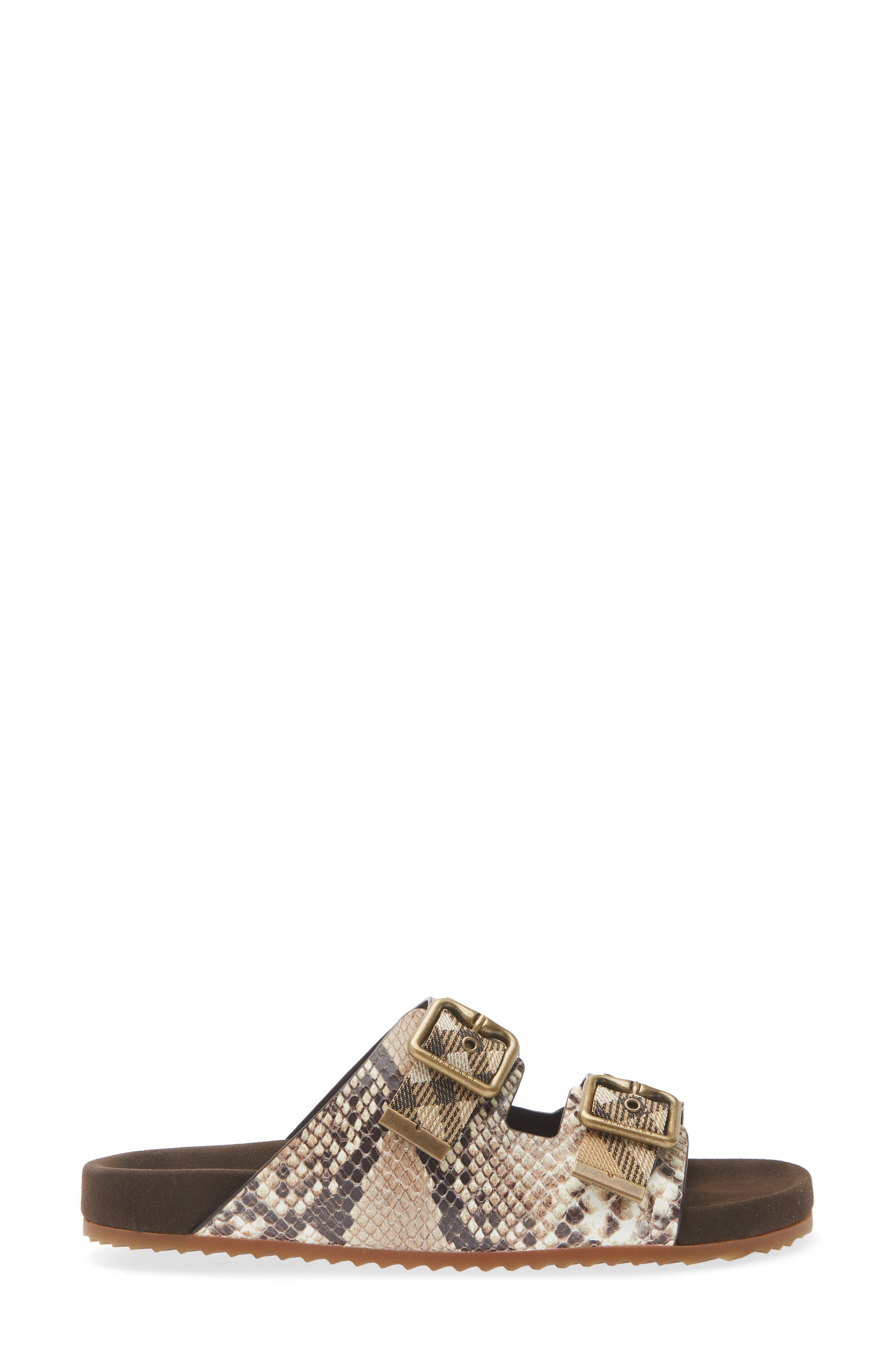 Burberry Urchin Snakeskin Embossed Slide Sandal, Alternate, color, Serpent