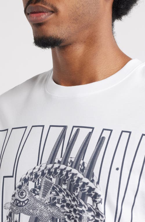 Icecream Pasta Cotton Graphic T-shirt In White