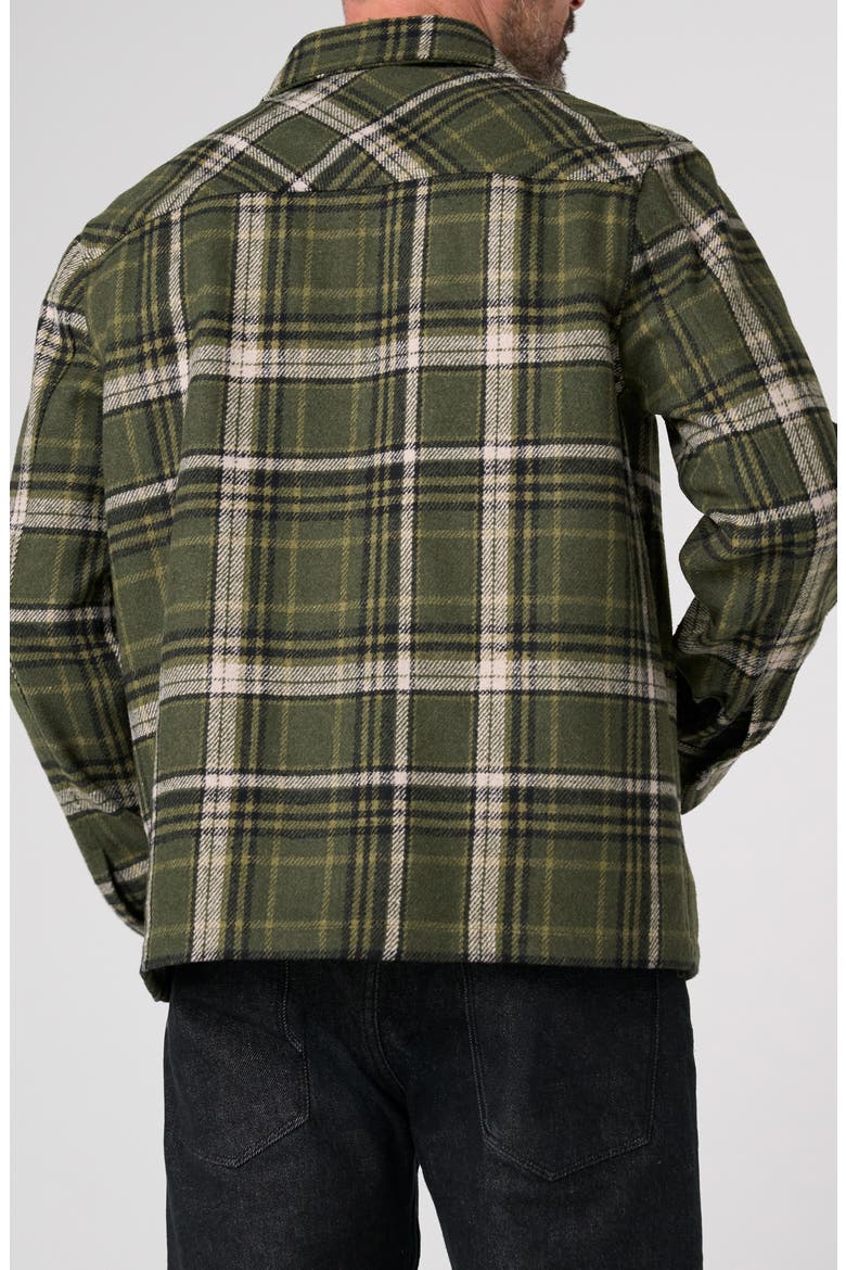 Plaid Flap Pocket Zip Shirt Jacket, Alternate, color, OLIVE/ BLACK MLT