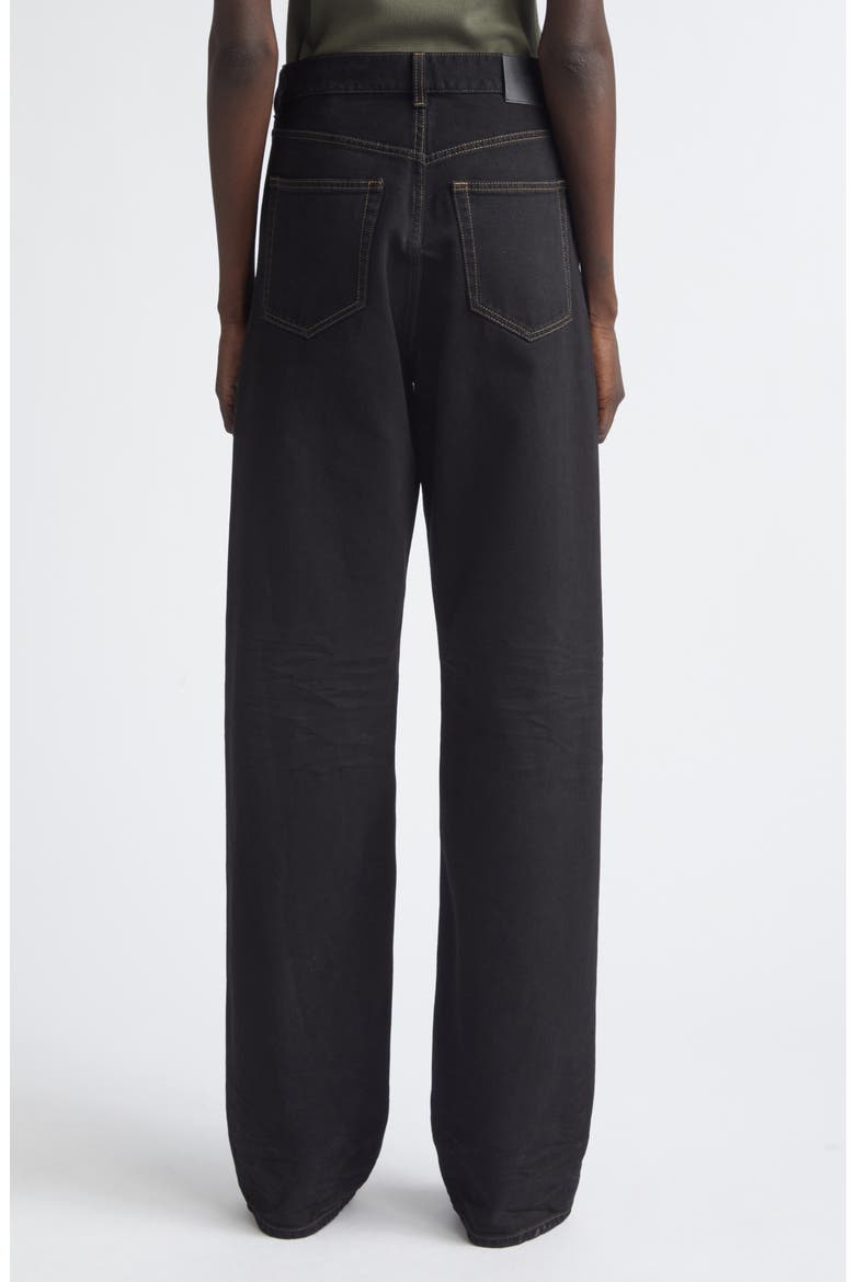 High V-Waist Baggy Denim Wide Leg Jeans, Alternate, color, DEEP SEA BLACK