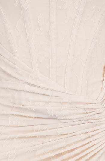 Cesca Floral Ruched High-Low Corset Dress