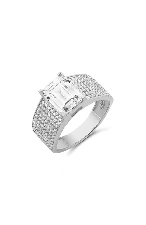Wide Cubic Zirconia Pavé Band Ring