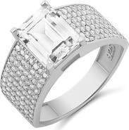 SHYMI Wide Cubic Zirconia Pavé Band Ring