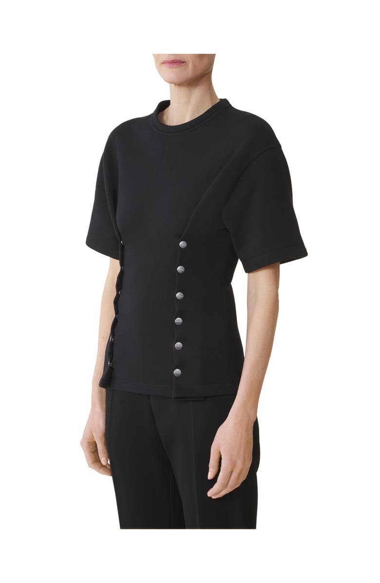 Lanvin Cotton Fleece And Cashmere T-Shirt, Alternate, color, Black