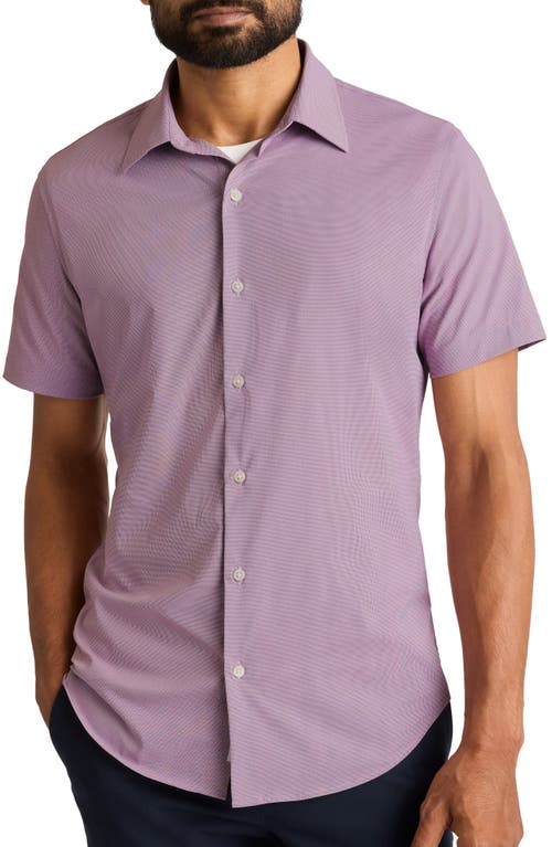 Bonobos Tech Slim Fit Short Sleeve Button-Up Shirt in Purple 