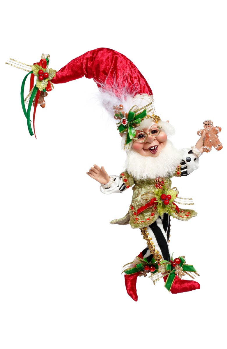 Mark Roberts Gingerbread Cookie Elf, Small, Main, color, Red