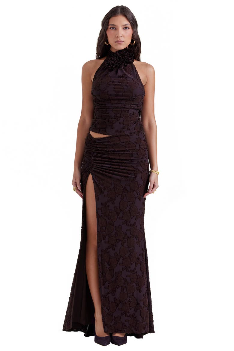 Kyra Halter Top, Alternate, color, BROWN LEATHER