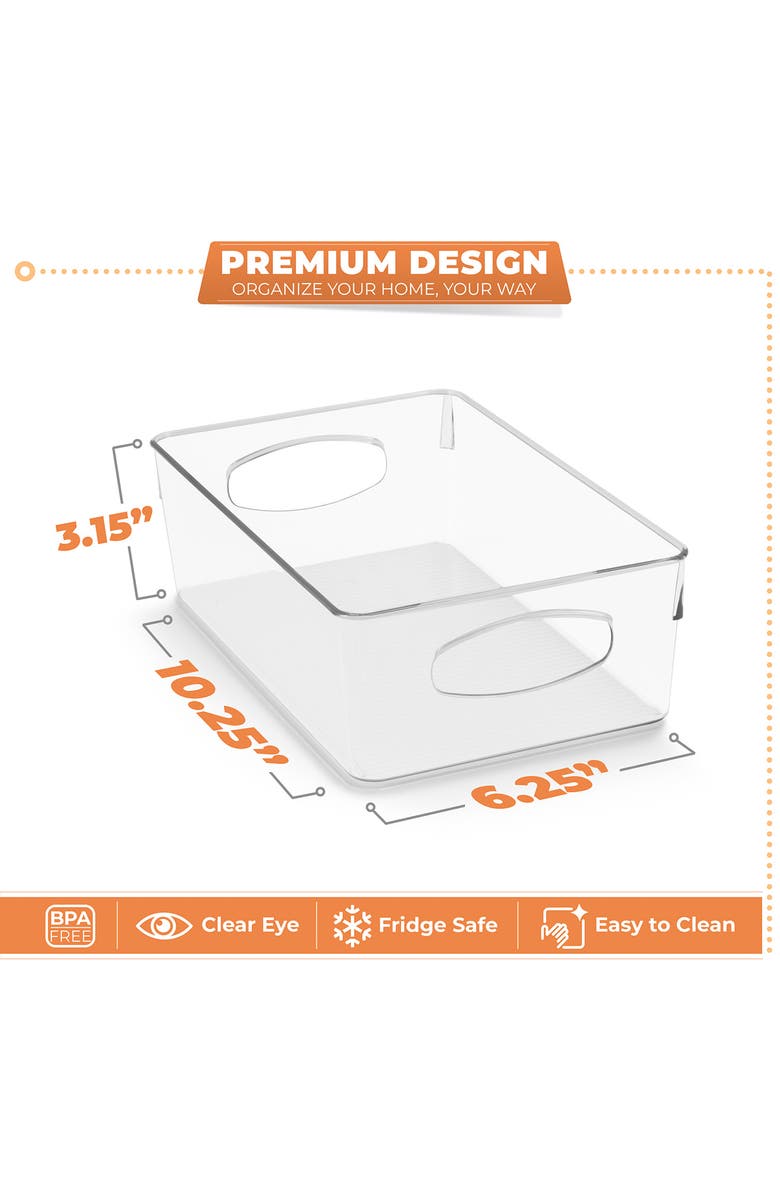 SORBUS 10-Pack Medium Storage Bins, Alternate, color, Clear