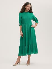 Finery London Amelia 3/4 Sleeve Chiffon Midi Dress