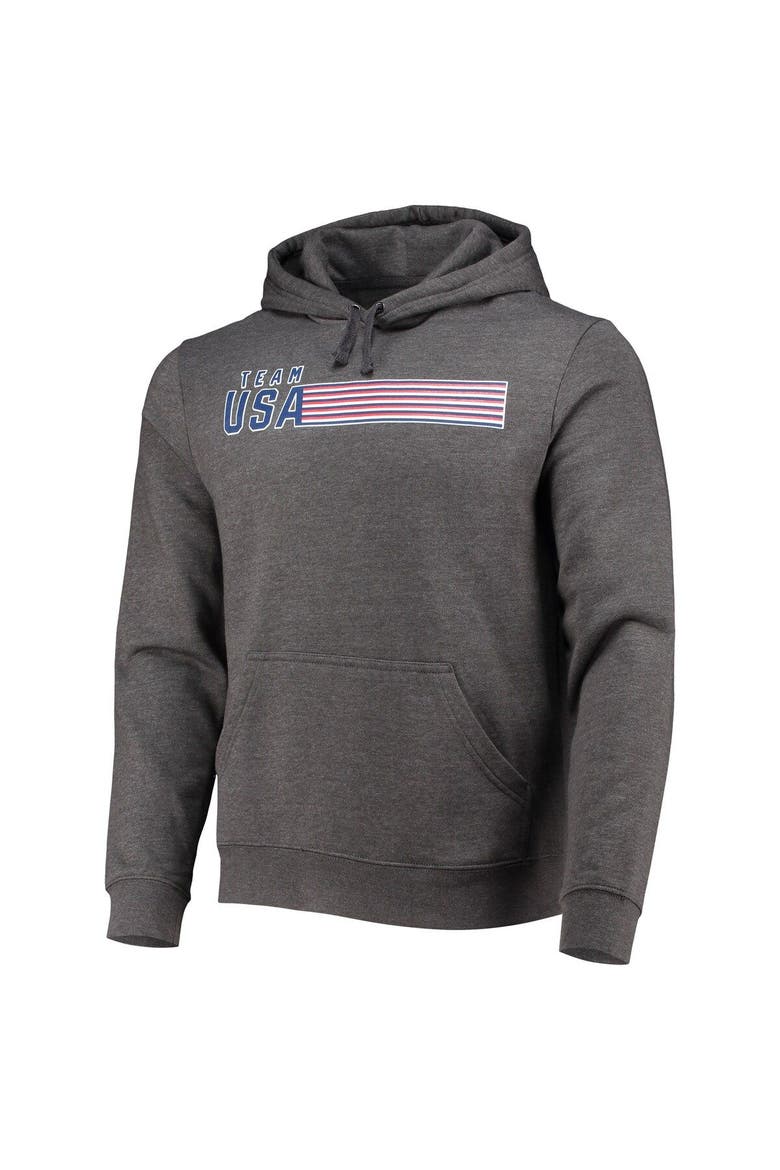 Men's Fanatics Branded Charcoal Team USA Repeat Fitted Pullover Hoodie, Alternate, color, Charcoal