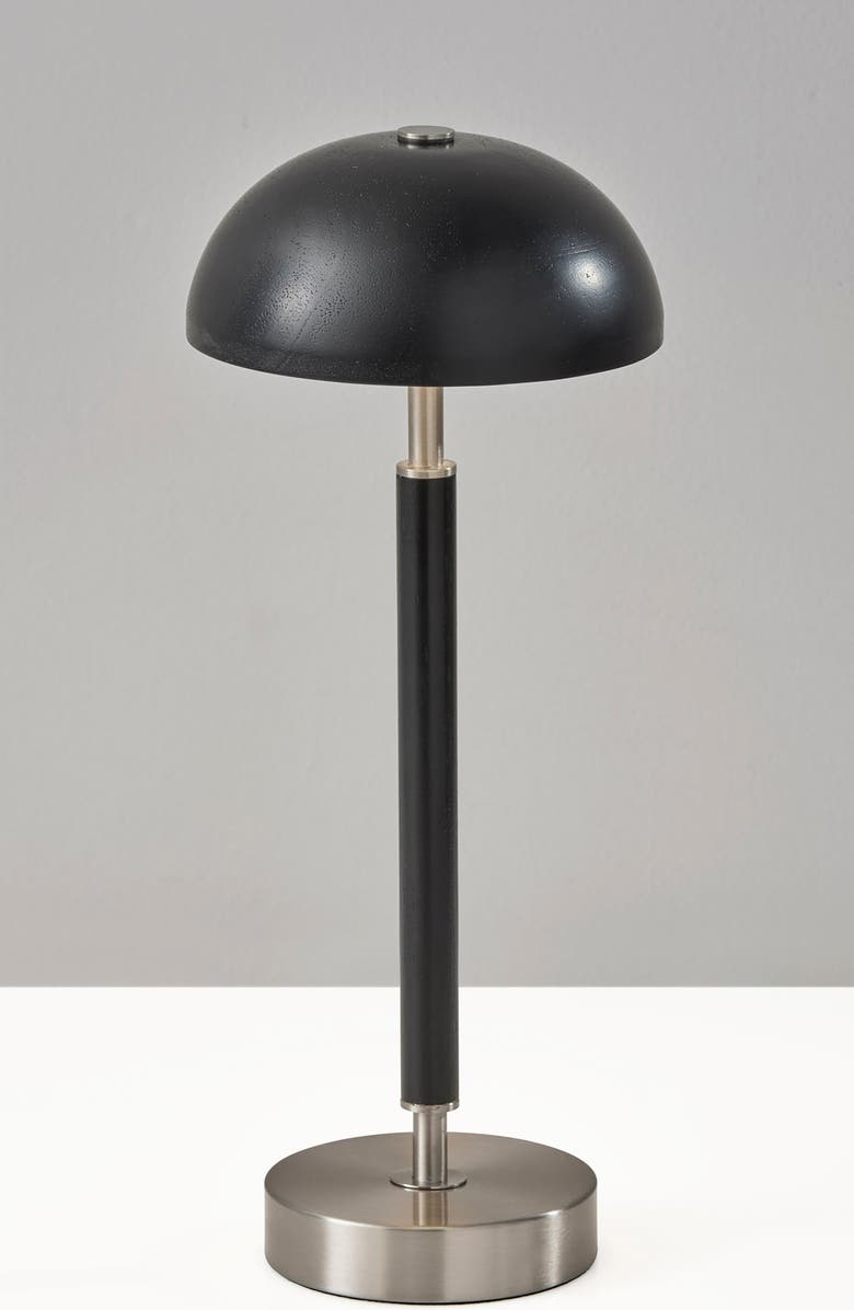 ADESSO LIGHTING Ronny Cordless LED Table Lamp, Alternate, color, Black Wood / Brushed Steel