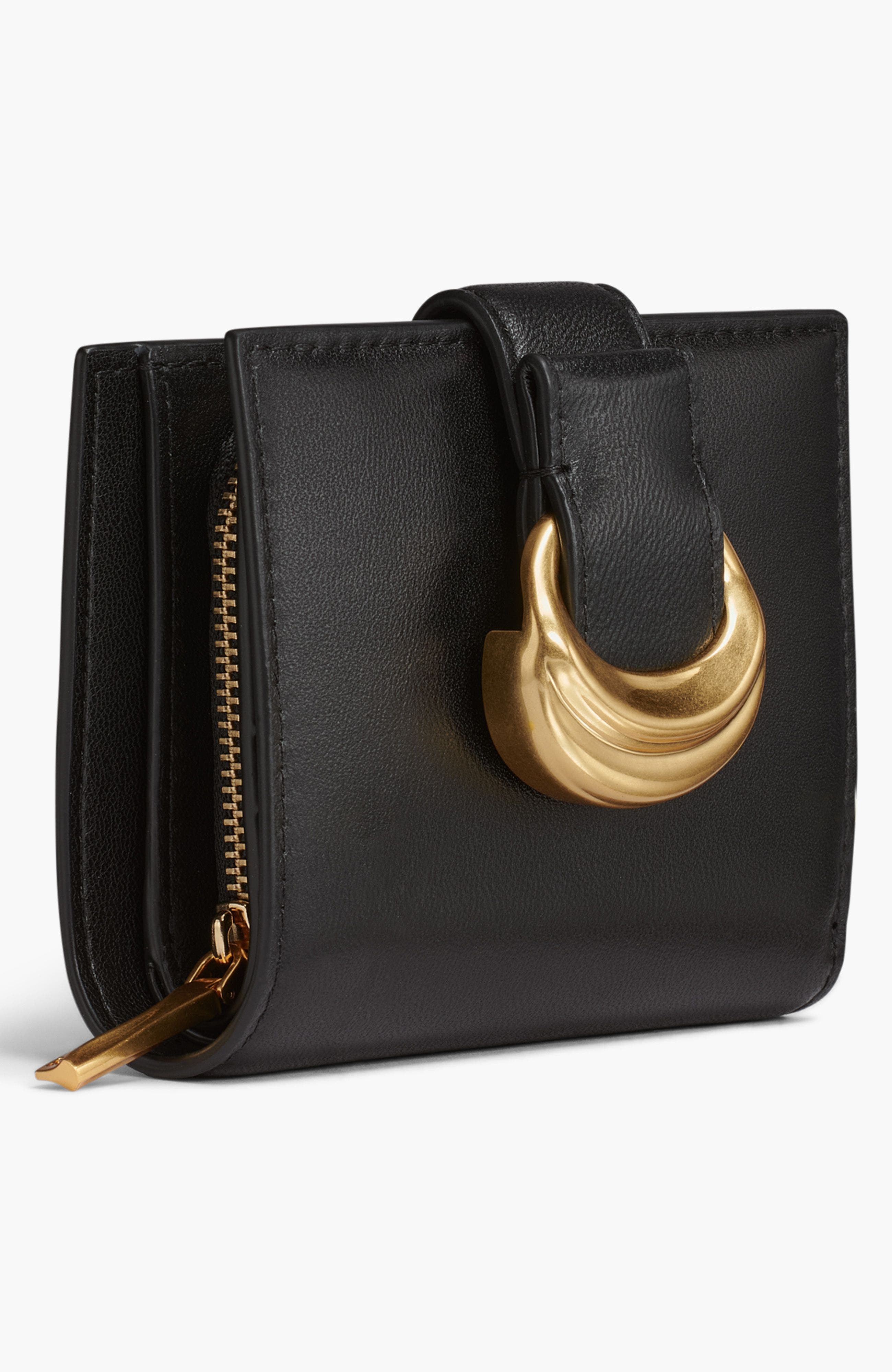 Donna Karan New York Valley Stream Small Wallet, Alternate, color, Black/Gold