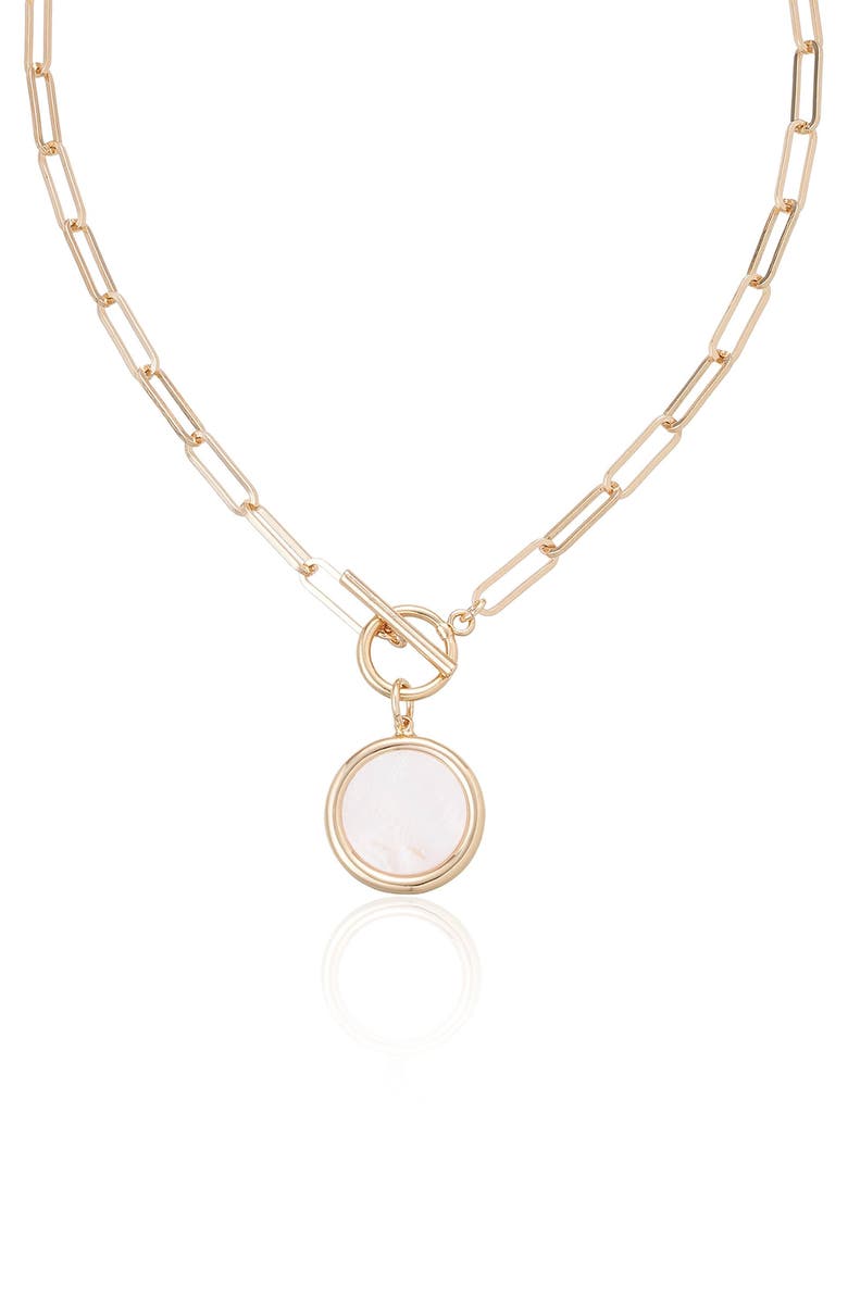 Ettika Pendant Toggle Necklace, Main, color, Gold