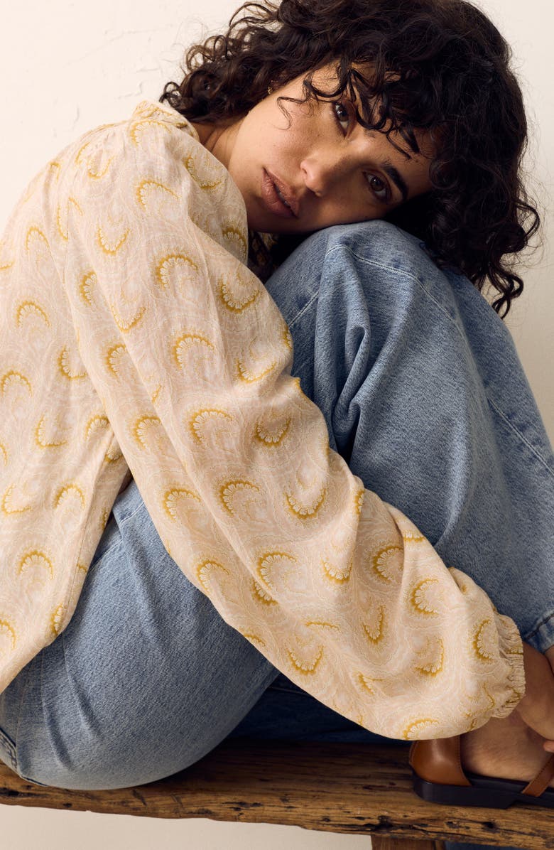 PER UNA BY M&S Embroidered Yoke Blouse, Alternate, color, Yellow/ Multi