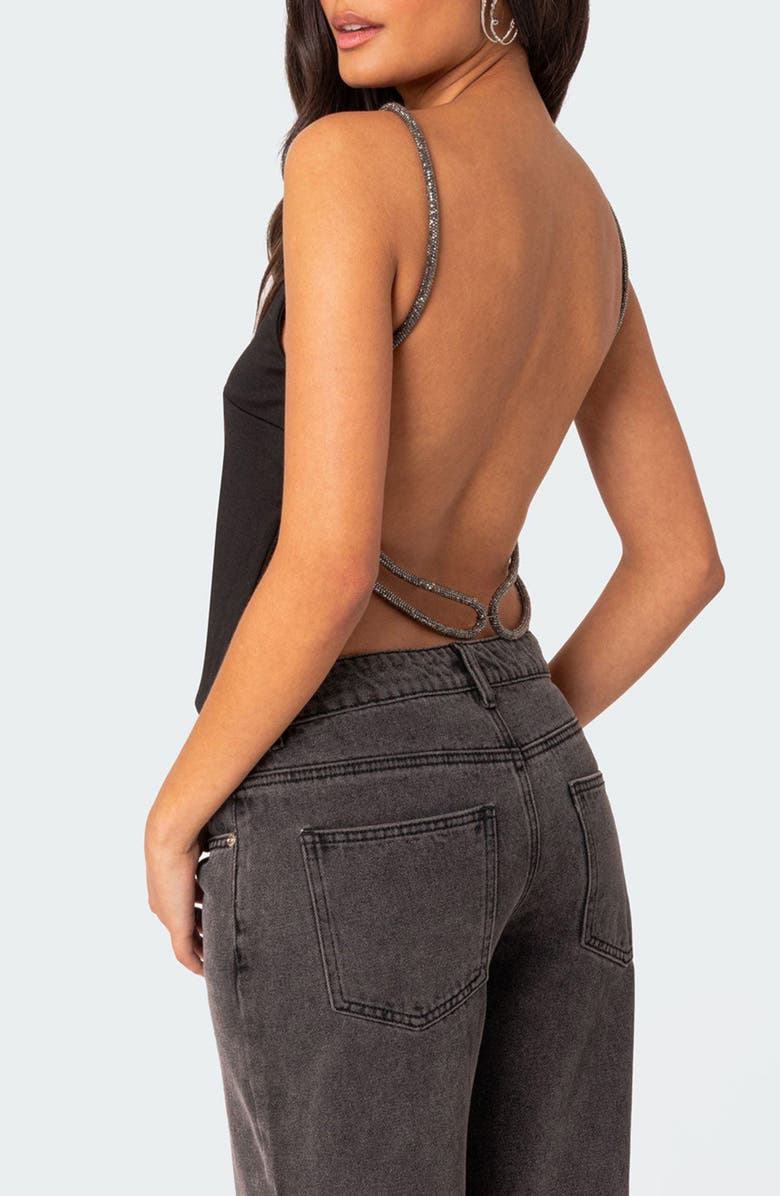 Karli Embellished Strap Open Back Top