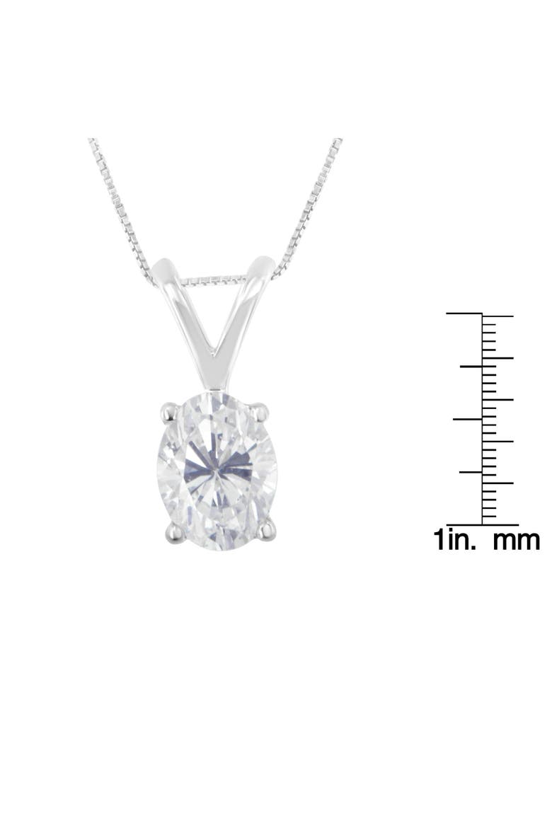 IGI Certified 10K White Gold 3/8 cttw Diamond Oval Pendant Necklace, Alternate, color, White