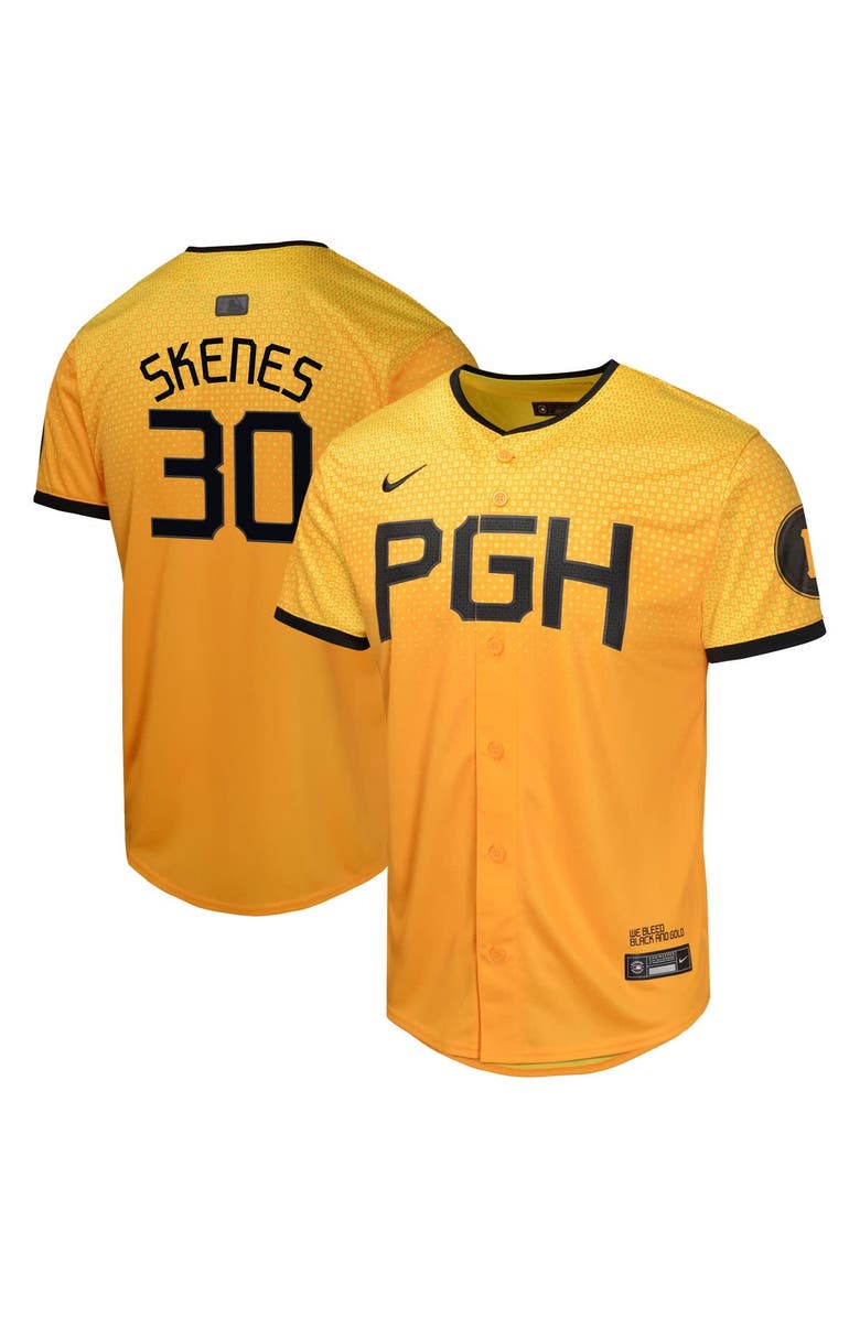 Nike Youth Nike Paul Skenes Gold Pittsburgh Pirates City Connect Limited Jersey, Alternate, color, 