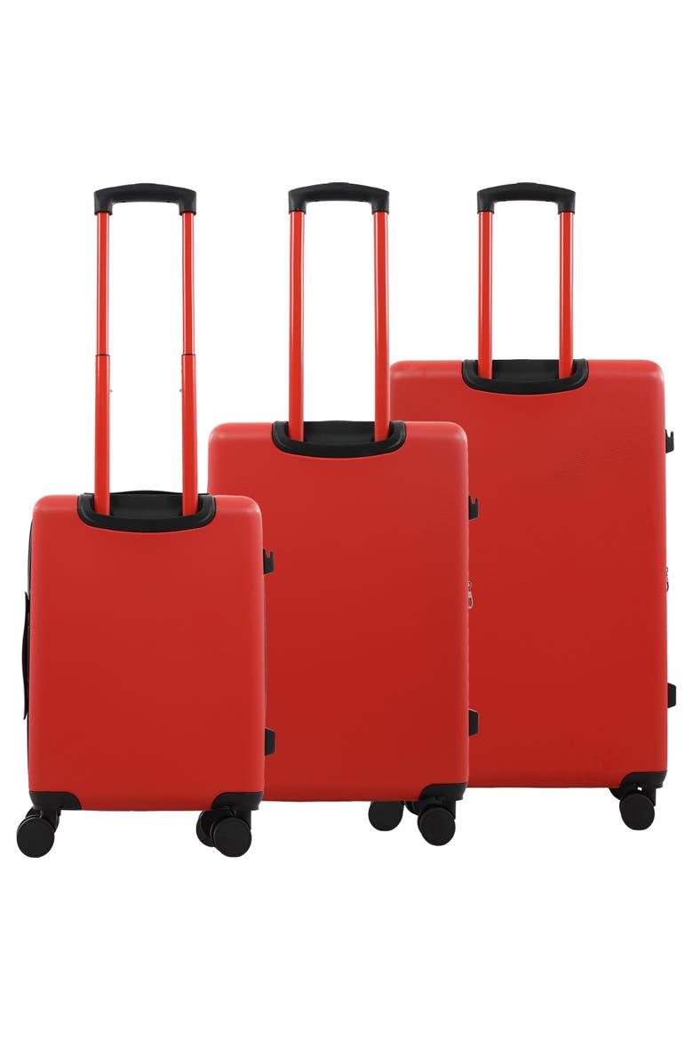 Molded U 3-Piece Hardside Spinner Luggage Set 22", 26.5" & 30.5" Expandable Suitcases, Alternate, color, RED