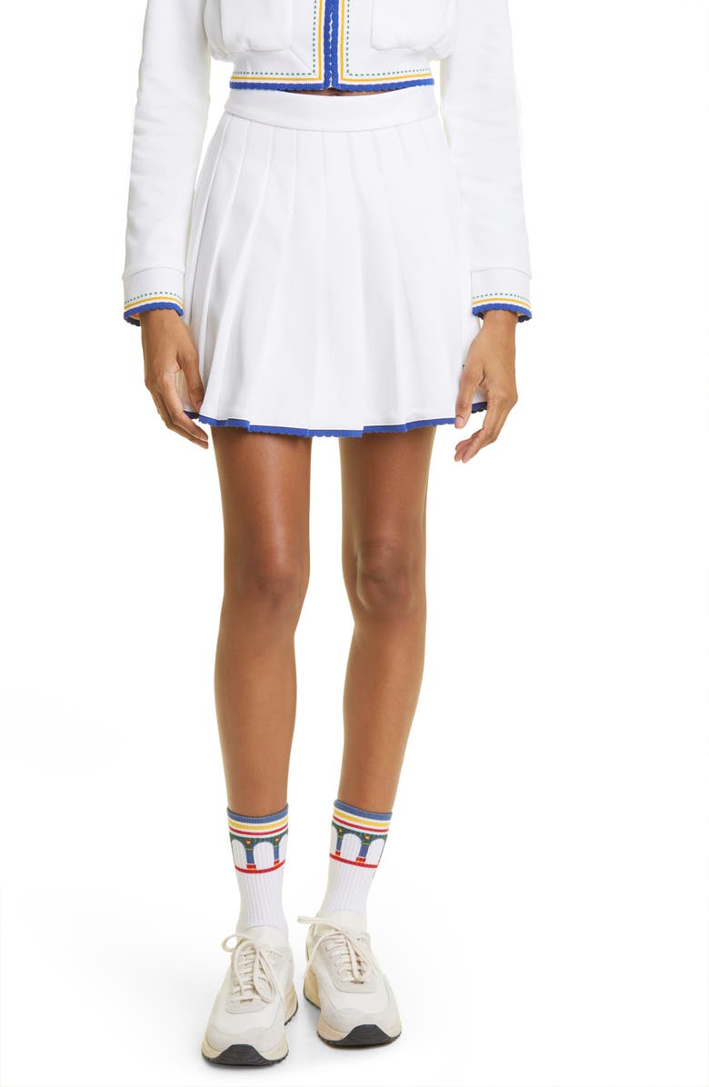 Casablanca Scallop Edge Pleated Skirt, Alternate, color, 