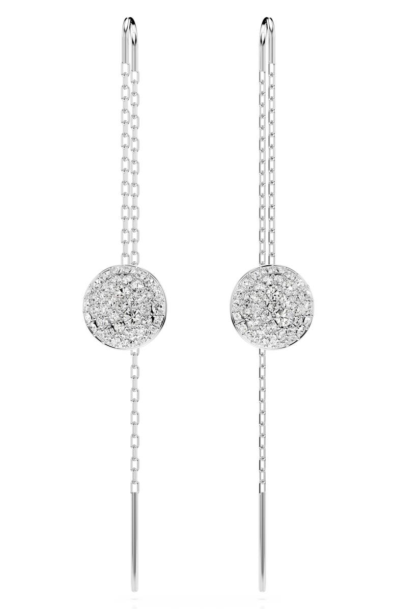 Swarovski Sublima Threader Earrings, Main, color, Silver