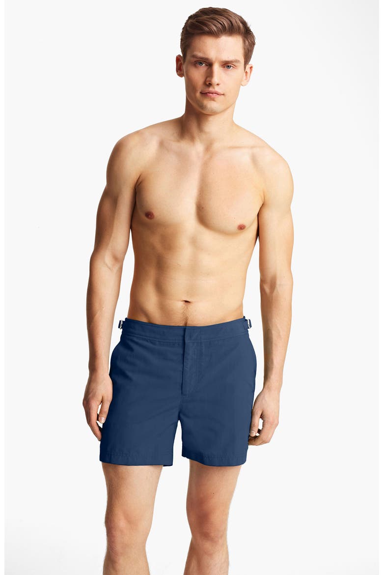 'Bulldog' Swim Trunks, Main, color, NAVY