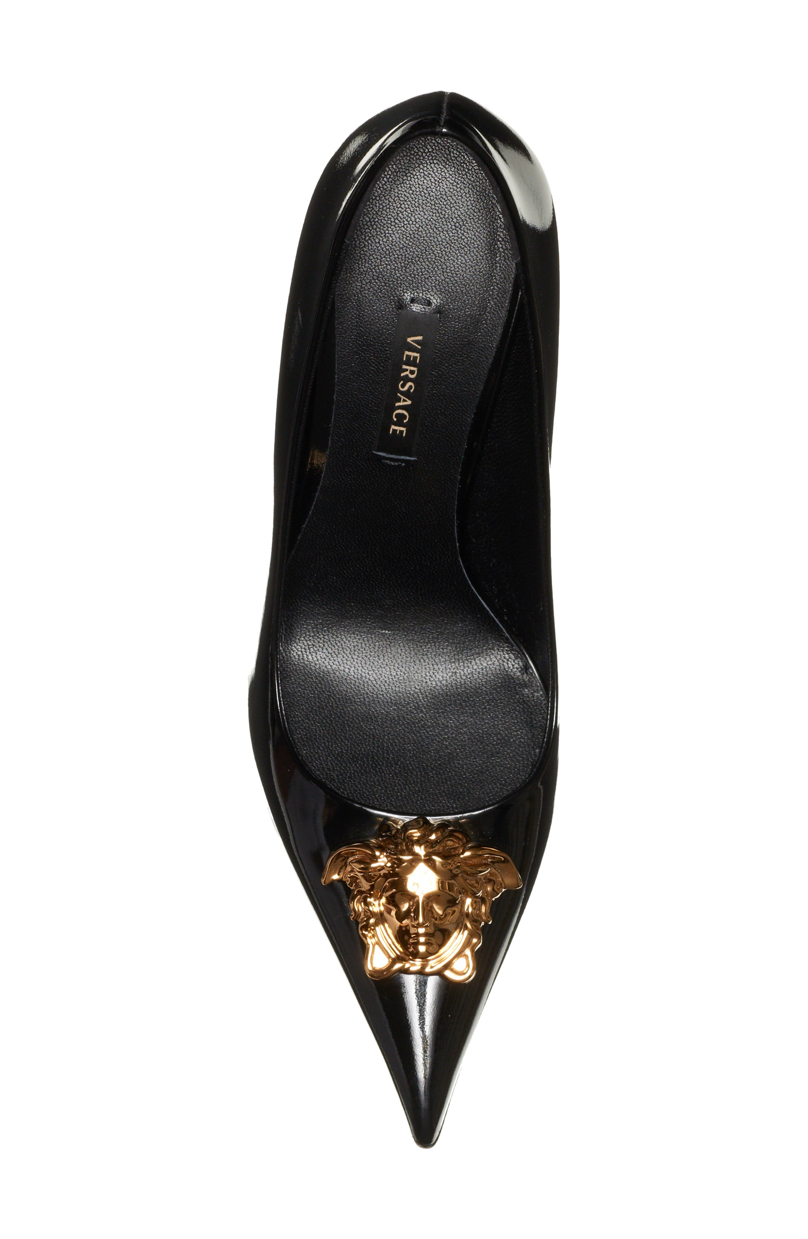 Versace La Medusa Pointed Toe Pump, Alternate, color, 