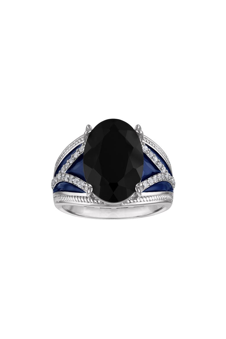 Onyx & Enamel Statement Ring, Main, color, BLACK