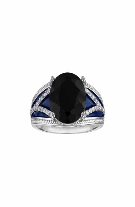 Onyx & Enamel Statement Ring