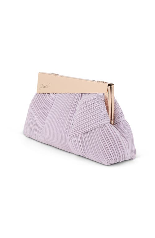 Jewel Badgley Mischka Millie Mini Pleated Clutch In Purple