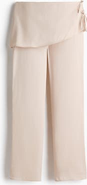 H&M Skirt-layered Satin Trousers