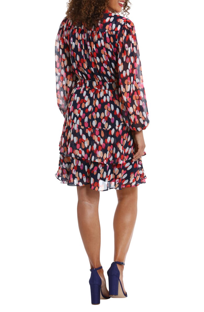 London Times Yuryu Tiered Long Sleeve Dress, Alternate, color, 