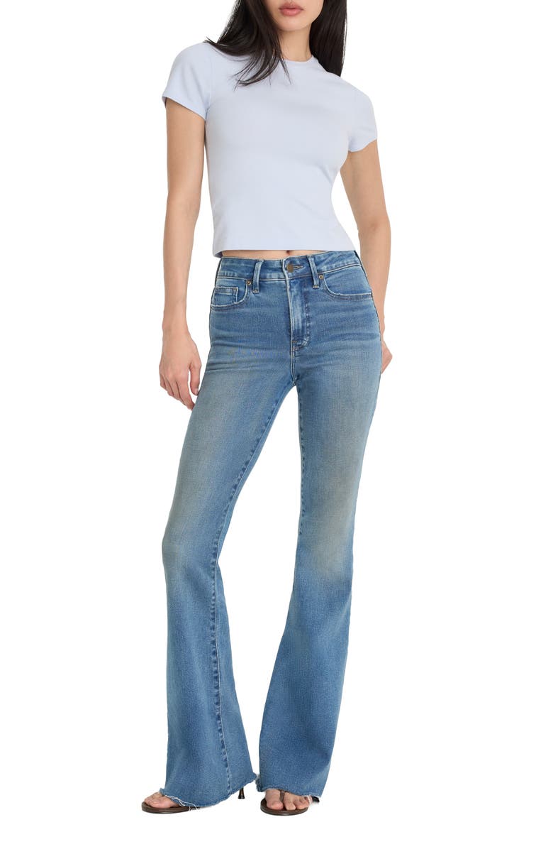Good American Soft-Tech Good Legs Flare Jeans, Alternate, color, Indigo1211