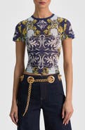 Alice + Olivia Tess Stretch Mesh Crop T-Shirt