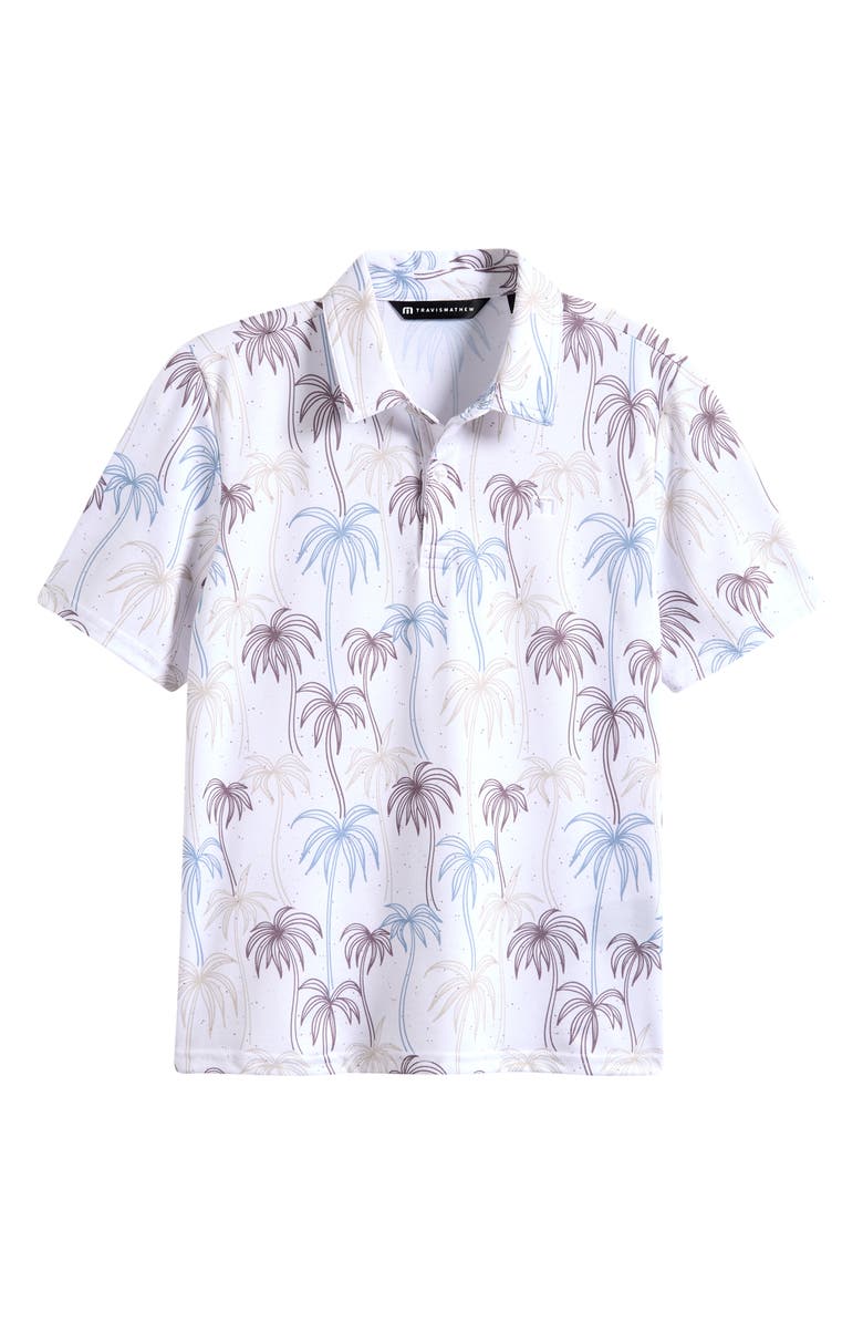 TravisMathew Kids' Featherweight Palm Print Polo, Main, color, White