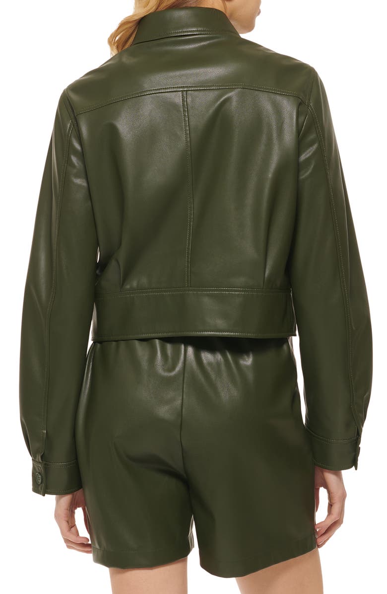 DKNY Faux Leather Short Jacket, Alternate, color, 